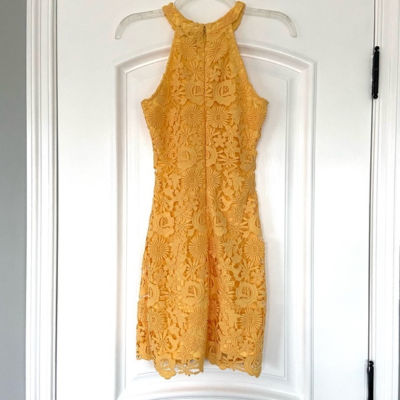 Love Poem Yellow Lace Mini Dress - Picture 4 of 4